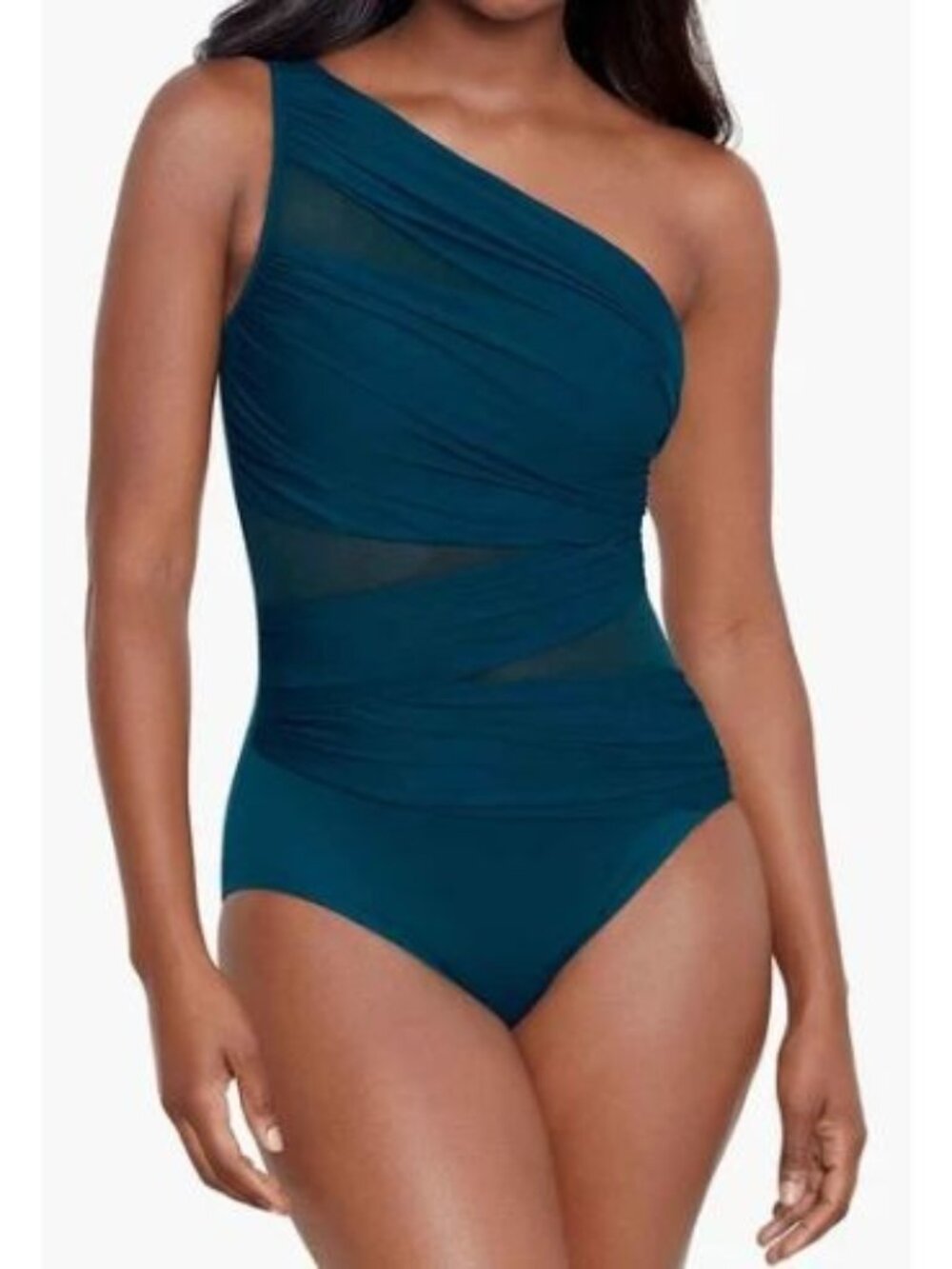Mirclesuit JENA Size 14 Nova Green Swimsuit NWT $178 One Shoulder One Piece